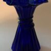 Fenton Blue Cobalt Ruffled Top Wheat Vase – 1980’s