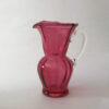 Fenton Ruby Overlay Ribbed Pitcher with Clear Handle Syrup Pitcher– Vintage