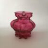 Fenton Clear Handle Ruby Overlay Melon Shape Glass Pitcher - Vintage