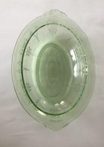 Uranium Princess Green Depression Oval Serving Bowl