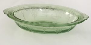 Uranium Princess Green Depression Oval Serving Bowl