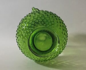 Fenton Double Crimped Art Glass Emerald Springtime Green Hobnail Vase