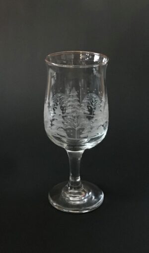 Long Stem Glasses Etched Winter Scene