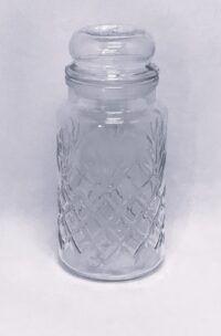 Planters Peanut Jar – #41 Brockway Glass Company Circled B Vintage Diamond Cut with Dome Lid - No Date